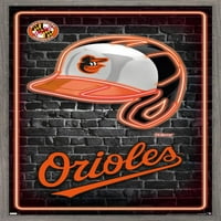 Baltimore Orioles - Neon sisak fali poszter, 14.725 22.375 keretes