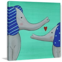 Elefántok szíve Festés nyomtatás csomagolt vászonra