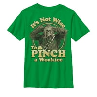 Fiú Csillagok háborúja Szent Patrik napja ne csípje meg a Wookiee grafikus pólót Kelly zöld nagy