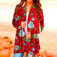 Karácsonyi Kardigán Női Dressy ruha hóember laza Fit Női dzsekik őszi Nyitott első pulóver kardigán női divatos hosszú