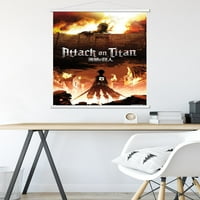 Attack On Titan-tűzfal poszter fa mágneses kerettel, 22.375 34