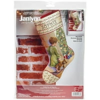 Janlynn 015-keresztszemes készlet, által, karácsony reggel harisnya, fehér