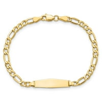Primal arany karátos sárga arany félig szilárd puha gyémánt alakú Figaro Link ID karkötő