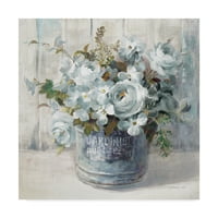 Védjegy képzőművészet 'Garden Blooms I Blue Crop' vászon művészet Danhui Nai