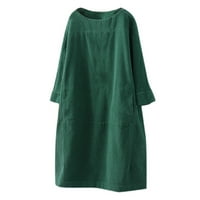 asdoklhq női molett méret Clearance ruhák alatt $15women Vintage zsebek Kordbársony Egyszínű Hosszú ujjú laza ruha