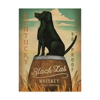 Védjegy képzőművészet 'Fekete Lab Whisky Kentucky termés' vászon művészet Ryan Fowler