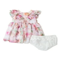 Wonder Nation baba és kisgyermek lány virágos ruha, hónapok-5T