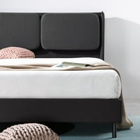 Zinus 41 Avery platform ágy fekvő fejtámlával és USB -portokkal, fekete, tele