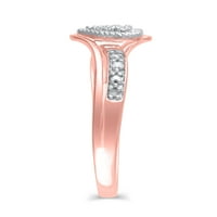 Gyémánt akcentus tartsa meg a kezemet a gyémánt szív ígéret gyűrű 10 k -os rózsaszín aranyban, 9. méret