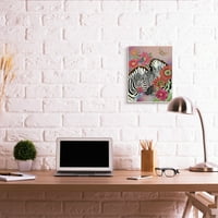 Stupell Industries szerető zebra pár rózsaszín arabesque minta fali plakk, 19, tervezés: Sangita Bachelet
