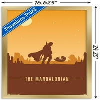 Csillagok háborúja: A Mandalorian-Mando és a gyermek alkonyatkor fali poszter, 14.725 22.375