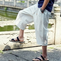 Széles láb nadrág férfiaknak Férfi Alkalmi Vékony sport nadrág Borjúhosszú vászon Nadrág Baggy hárem nadrág plusz méretű