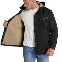 Tdoqot férfi gyapjú bélelt dzsekik-vastag, meleg, Teljes cipzáras kapucnival alkalmi téli kabátok fekete Méret XXL