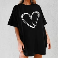 Szív nyomtatás pólók Női Valentin-nap Rövid ujjú pólók felsők alkalmi laza grafikus tunika blúz ing ajándék neki