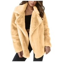 adviicd blézer kabát női felöltő megvastagodott kardigán Egyszínű téli kétarcú hajtóka kabát kapucnis női kabát