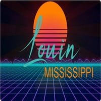 Louin Mississippi Vinyl Matrica Stiker Retro Neon Design