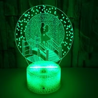 3D illúzió éjszakai fény USB tápellátású 7 színű LED fény, alkalmas gyermekek ajándék hálószoba dekorációjára