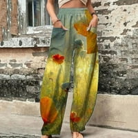 Azrian nadrág a nők, női Molett méretű nadrág alkalmi laza bő zseb nadrág divat Playsuit nadrág overall pamut vászon