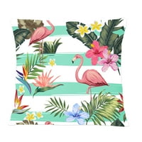 Designart Trópusi botanikumok, virágok és flamingó 'Század közepén modern dobó párna - 18x18