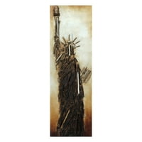 Empire Art Direct Liberty metál kézzel festett 3D masszív fa tömbök Wall Art, 72 22 2.8