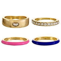 Seren ékszerek női aranyszínű gyűrűs szett, divatgyűrűk, méretek - 7,5