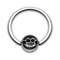 Brassknuckle Logo Labda Fogságban Gyöngy Gyűrű