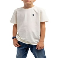 S. Polo Assn. Fiúk rövid ujjú slub személyzet póló, 2-csomag, méret 4-18