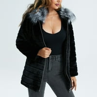 Aayomet női téli kabátok Plusz méretű Női meleg Puffer kabát kapucnis téli könnyű közepes Steppelt kabát zsebekkel,