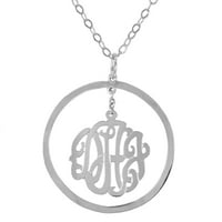 Személyre szabott függő monogram csillár medál sterling ezüst