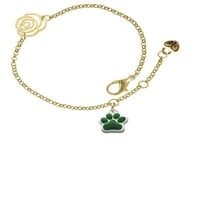 Delight ékszerek Silvertone kis zöld mancs arany-tone Rose Link lánc karkötő, 6.25 +1.75 Extender
