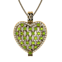 Nana Heart of Hearts Birthstone Locket Anya nő felnőtt medál, sárga - augusztus kő 7