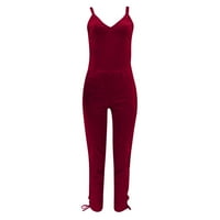 Jumpsuits Női alkalmi nyári overall hárem nadrág V nyakú ujjatlan Jumpsuit egyszínű spagetti heveder Női Jumpsuits