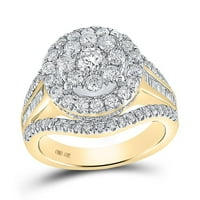 10K sárga arany gyémánt menyasszonyi eljegyzési gyűrű Cttw