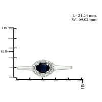 JewelersClub Sapphire Ring Birthstone ékszerek - 0. Karát zafír 0. Ezüst gyűrűs ékszerek fehér gyémánt akcentussal