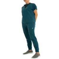 ScrubStar női végső mandarin gallér Stretch Twill Scrub Top WD611