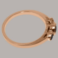 Brit készült 10k Rózsa arany gyűrű természetes zafír női évforduló gyűrű - méret opciók-méret 11.25
