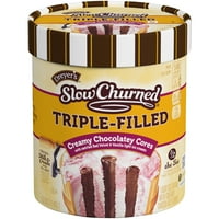 A lassú, hármas, krémes csokoládés magok fagylalt - gazdag, krémes és világos vörös bársonyos és vanília fagylaltok