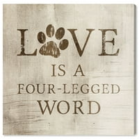A Wynwood Studio tipográfia és idézi a Wall Art Canvas Prints 'Love' Love 'Love Word' Love Idézetek és mondások - Brown,