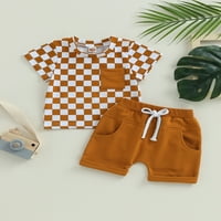 Baby Boys ruhák nyári kisgyermek csecsemő rövid ujjú Legénység nyak pólók és rugalmas derék rövidnadrág ruhák szett