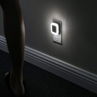 Plug - in LED éjszakai fény Dusk-to-Dawn érzékelővel hálószoba, fürdőszoba, konyha, előszoba, lépcsők, nappali fehér,