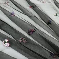 Róma textilpolitilok poliészter spande precut hálószövet virág hímzéssel - fekete