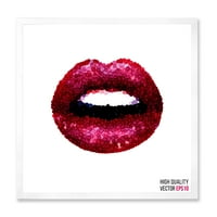 Designart 'Szexi Red Girl Lips' modern keretes művészeti nyomtatás