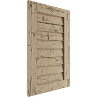 Ekena Millwork 30 W 21 H Timberthane Hands Hewn Függőleges Fau Wood nem funkcionális Gable szellőzőnyílás, alapozott