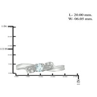 JewelersClub Aquamarine Ring Birthstone ékszerek - 0. Karát -akvamarin 0. Sterling ezüst gyűrűs ékszerek fehér gyémánt