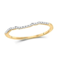 Jewels 14kt sárga arany női kerek gyémánt kontúros karcsú esküvői zenekar Cttw a Pave Beállítás gyűrű mérete 7