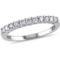 Carat T.W. Diamond 14KT Fehér Arany félig állandó évforduló gyűrű