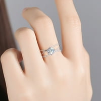 Miyuadkai Gyűrűk És Női Eljegyzési Négy Gyűrűs Gyűrű Cirkon Karkötő Clic Kettős Csomagolású Gyémánt Ékszerek Fehér