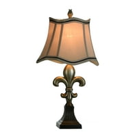 Comono asztali lámpa-antik ezüst és bronz kivitelben-Ivory Fabric Shade