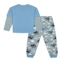 Jellifish gyerekek fiúk 2fer felső és kocogók grafikus pizsama szett, 2 darab, méret 4-16