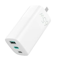 4XEM 65W Gan fali töltő USB-C porttal és USB-A porttal, fehér